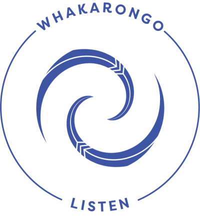 A spiral is created using the white space between the blue ellipses. The white space represents the space we need to make to truly hear what others have to say.. .